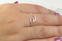 Wave Ring, Midi ring,Sterling Silver 16 gauge wire