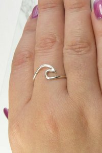 Wave Ring, Midi ring,Sterling Silver 16 gauge wire