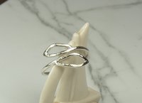 Wrap Ring,Thumb Ring, Adjustable Leaf Ring, Sterling Silver