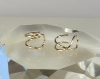 Criss Cross, Double Wire Cuff Earring, 18 Gauge, Gold Filled Earring,Helix Ear Cuff,  Boho earring