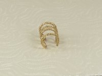Ear Wrap, Cuff Earring,Non Pierced, 4 Wire Gold Earring,  Boho earring