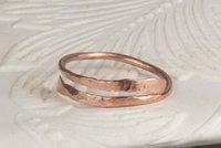 Copper Bypass ring, Copper ring,  Midi Ring, Hammered 16 gauge wire, Arthritis Ring