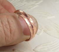 Copper Bypass ring, Copper ring,  Midi Ring, Hammered 16 gauge wire, Arthritis Ring