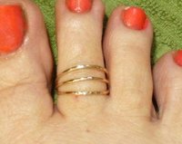 Toe Ring,14 kt Goldfill ring, Midi ring, Hammered Band Toe Ring