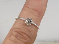 Rose Ring-Sterling Silver Rose ring-18 gauge- Silver Ring-Silver Ring