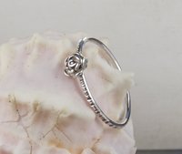 Rose Ring-Sterling Silver Rose ring-18 gauge- Silver Ring-Silver Ring