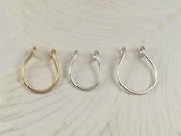 Septum Ring, Fake Septum, Sterling Silver-Gold nose ring-Faux Nose Ring