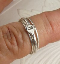 Letter ring-Sterling Silver Stacking Ring, Initial Ring,18 gauge Wire