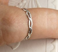 Thumb ring,Weave Ring, Sterling silver, Midi ring, Hammered Band Ring