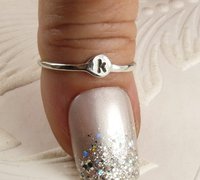 Letter ring-Sterling Silver Stacking Ring, Initial Ring,18 gauge Wire