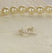 Bar Stud Earrings,  Sterling Silver Line Earrings,  Boho Earrings-20 gauge wire