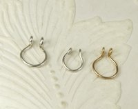 Septum Ring, Fake Septum, Sterling Silver-Gold nose ring-Faux Nose Ring