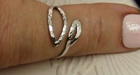Thumb Ring,Bypass ring, Adjustable Leaf Ring, Sterling Silver Ring