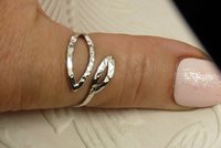 Thumb Ring,Bypass ring, Adjustable Leaf Ring, Sterling Silver Ring