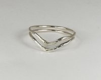 Sterling Silver Hammered Chevron Ring,Minimal Jewelry, Thumb ring,  16 gauge