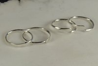 Sleeper Earrings, Tiny Hoops,Sterling Silver Hoop Earrings 20 gauge wire