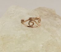 Toe Ring, Gold Filled Toe ring, Midi ring, Hammered Swirl Ring