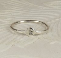Letter ring-Sterling Silver Stacking Ring, Initial Ring,18 gauge Wire