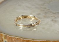 Silver or Gold Stacking Ring-Faceted Band Ring, 18 Gauge,Midi Ring