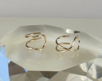 Criss Cross, Double Wire Cuff Earring, 18 Gauge, Gold Filled Earring,Helix Ear Cuff,  Boho earring