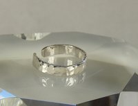 Thumb Ring, Sterling Silver Adjustable ring, 3 mm x 1 mm Hammered band