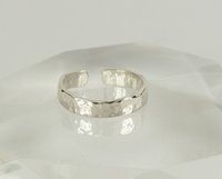 Thumb Ring, Sterling Silver Adjustable ring, 3 mm x 1 mm Hammered band