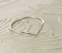 Sterling Silver Hammered Chevron Ring,Minimal Jewelry, Thumb ring,  16 gauge