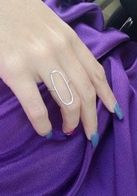 Oval Ring, 16 Gauge,Open Oval Ring, Sterling Silver ring