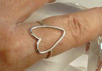 Sterling Silver Ring,Heart ring, Oval Ring, Smooth, Boho ring
