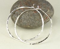 Hoop Earrings, Circle Earrings,18 or 20 Gauge Sterling Silver,  Hammered Hoops