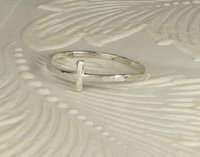 Cross Ring, Sterling silver,  Hammered Square Wire ring, Minimal ring