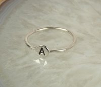 Initial ring,Letter ring, Stack Ring, Sterling Silver personalized ring