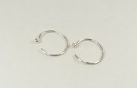 Nose Ring,  Sterling Silver Ring,Ball End nose ring ,20 gauge wire