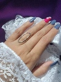 Oval Ring, 16 Gauge,Open Oval Ring, Sterling Silver ring