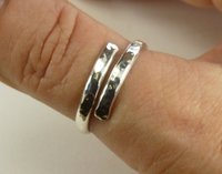 Adjustable Thumb  Ring, Sterling Silver, 9 Gauge Half Round Wire,  Bypass  Ring, Boho