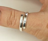 Adjustable Thumb  Ring, Sterling Silver, 9 Gauge Half Round Wire,  Bypass  Ring, Boho