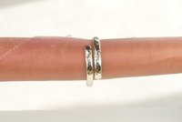 Adjustable Thumb  Ring, Sterling Silver, 9 Gauge Half Round Wire,  Bypass  Ring, Boho
