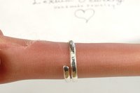 Adjustable Thumb  Ring, Sterling Silver, 9 Gauge Half Round Wire,  Bypass  Ring, Boho