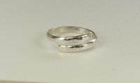 Adjustable Thumb  Ring, Sterling Silver, 9 Gauge Half Round Wire,  Bypass  Ring, Boho