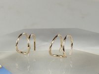 Double Wire  Ear Cuff, 20 Gauge, Gold Filled or sterling silver Earring,  Boho earring, double cuff earring,