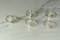 Midi Ring orToe Ring, adjustable Ring,  Sterling Silver Midi Ring, Crescent Moon, Heart, Butterfly,Star