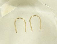 Arc Earrings, U earrings,Open hoop earrings, Gold Arc Earrings or Sterling Silver