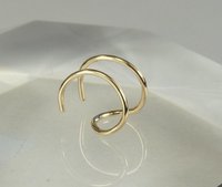 Double Wire  Ear Cuff, 20 Gauge, Gold Filled or sterling silver Earring,  Boho earring, double cuff earring,