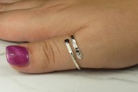 Crossover Ring,Adjustable  Ring,14 Gauge, Sterling Silver,Men's or women's Ring, Boho ring