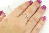 Wave Ring, Midi ring,Sterling Silver 16 gauge wire
