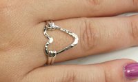Thumb Ring//Sterling Silver Ring, Heart ring, Midi Ring, Boho Style Rings