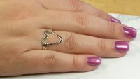 Thumb Ring//Sterling Silver Ring, Heart ring, Midi Ring, Boho Style Rings