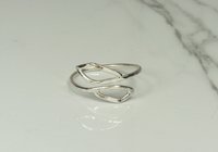 Wrap Ring,Thumb Ring, Adjustable Leaf Ring, Sterling Silver