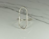 Oval Ring, 16 Gauge,Open Oval Ring, Sterling Silver ring