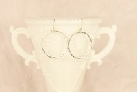 Sterling Silver Hoop, Circle Earrings, Hammered Earrings,Dangle Earrings